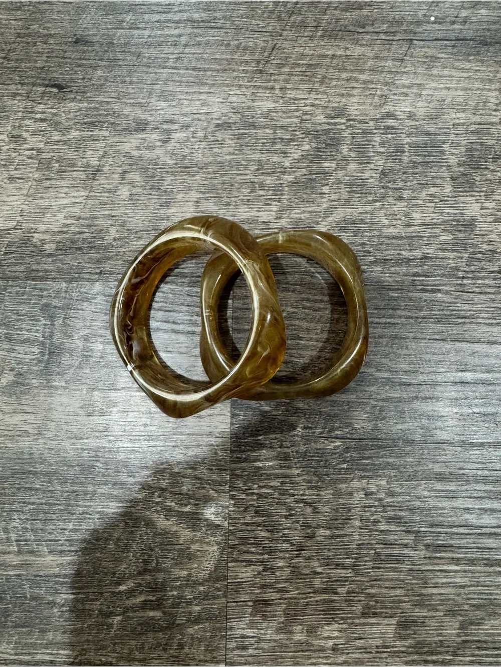Olive Brown Resin Bangle Bracelets - Set of 2